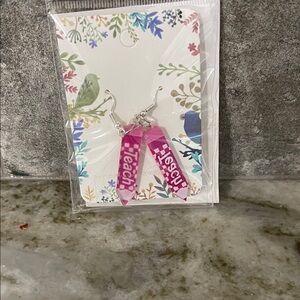 Pink Teach  Dangle Earrings